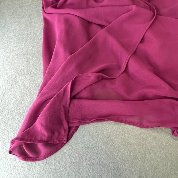 STANDARDS & PRACTICES Candice Georgette Wrap DressSize 1X  In Rose - Picture 8 of 13